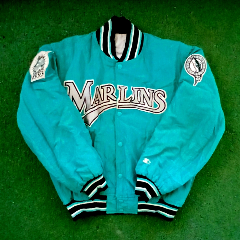 Florida Marlins starter dugout jacket w/ INAUGURAL PATCH szS